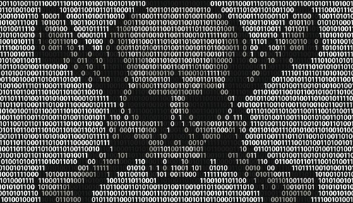 The image depicts formation of danger sign with help of number combination of ones and zeroes